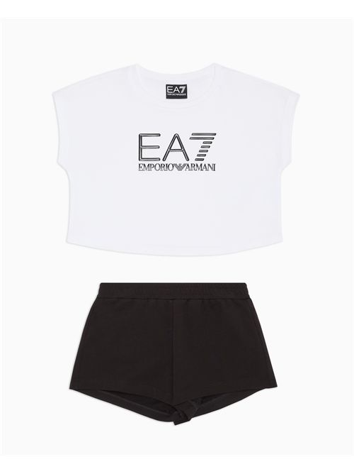 EA7 Girls' T-Shirt and Shorts Set in Cotton EMPORIO ARMANI EA7 | 7G000070-AF12503M0003